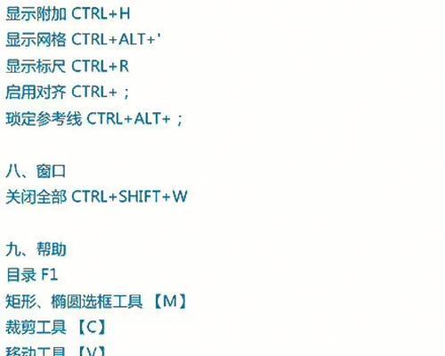 全面了解PS键盘快捷键使用大全（提高工作效率，成为PS高手！）